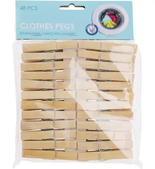 EXCELLENT HOUSEWARE LUX Klamerki bambusowe do prania 48 szt.