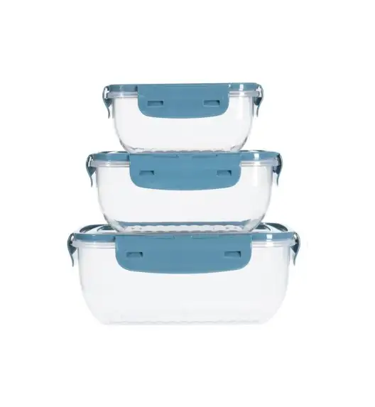 EXCELLENT HOUSEWARE Zestaw 3 pojemników na sypkie produkty / tworzywo sztuczne / mix kolorów