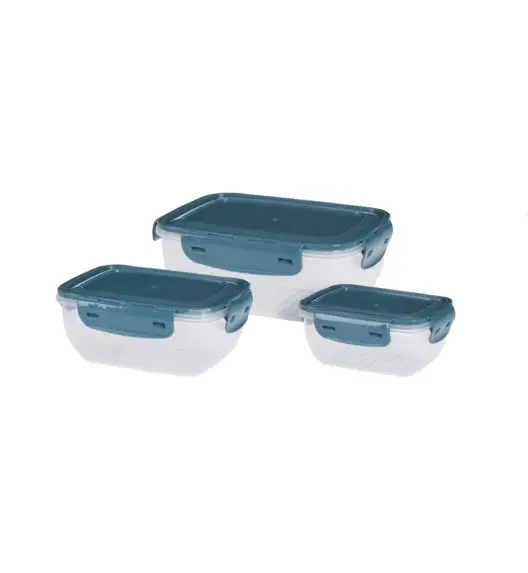 EXCELLENT HOUSEWARE Zestaw 3 pojemników na sypkie produkty / tworzywo sztuczne / mix kolorów