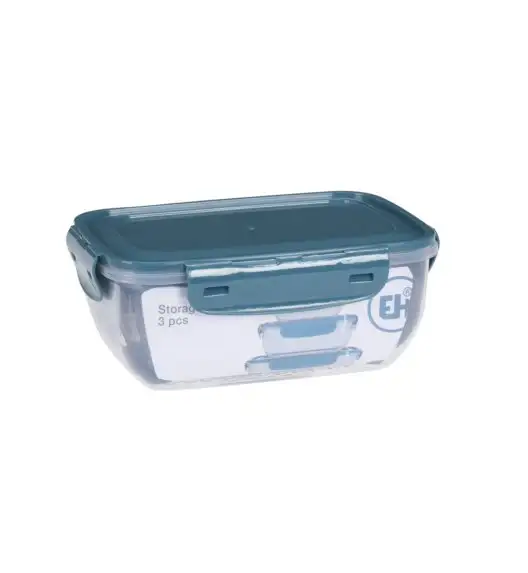 EXCELLENT HOUSEWARE Zestaw 3 pojemników na sypkie produkty / tworzywo sztuczne / mix kolorów