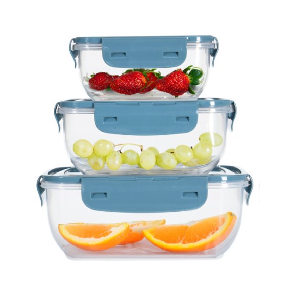 EXCELLENT HOUSEWARE Zestaw 3 pojemników na sypkie produkty / tworzywo sztuczne / mix kolorów