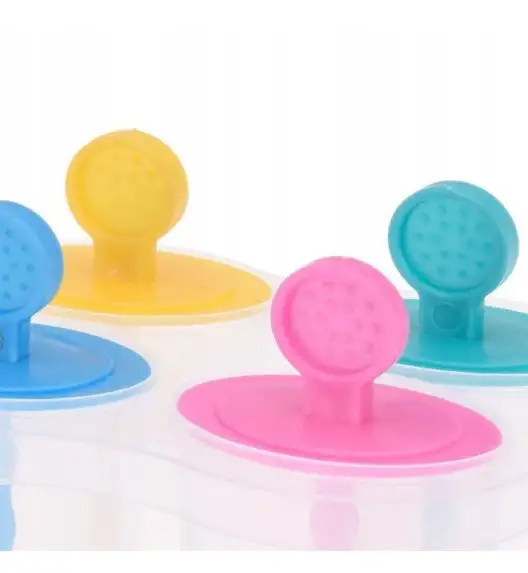 EXCELLENT HOUSEWARE Zestaw 4 foremek do lodów na patyku ze stojakiem / tworzywo sztuczne