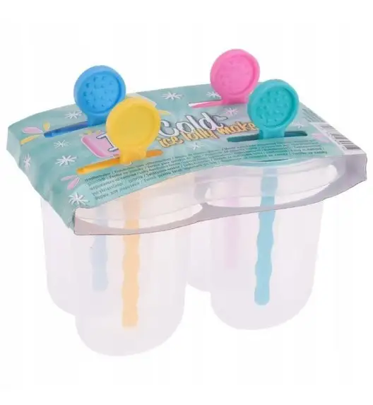 EXCELLENT HOUSEWARE Zestaw 4 foremek do lodów na patyku ze stojakiem / tworzywo sztuczne