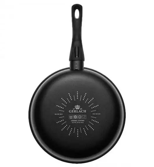 GERLACH FIRST Patelnia 28 cm + pokrywka uniwersalna szklana 28 cm | dwuwarstwowa powłoka ceramiczna 