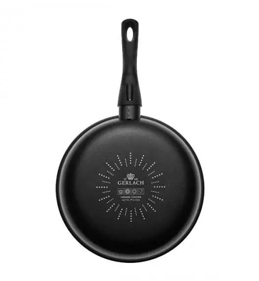 GERLACH FIRST Patelnia 20 cm / dwuwarstwowa powłoka ceramiczna + pokrywka uniwersalna silikonowa 