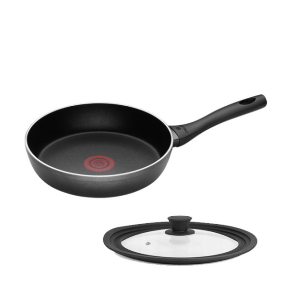 GERLACH CONTRAST THERMOCOAT Patelnia 20 cm + pokrywka silikonowa | wskaźnik temperatury | szwajcarska powłoka ILAG ULTIMATE | indukcja 