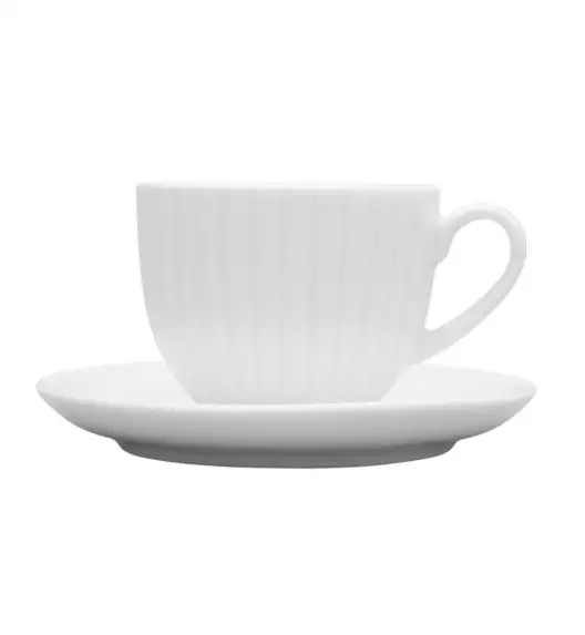 LUBIANA DAISY 18x Filiżanka 200 ml + spodki 14,5 cm | 36 el dla 18 os | biała porcelana