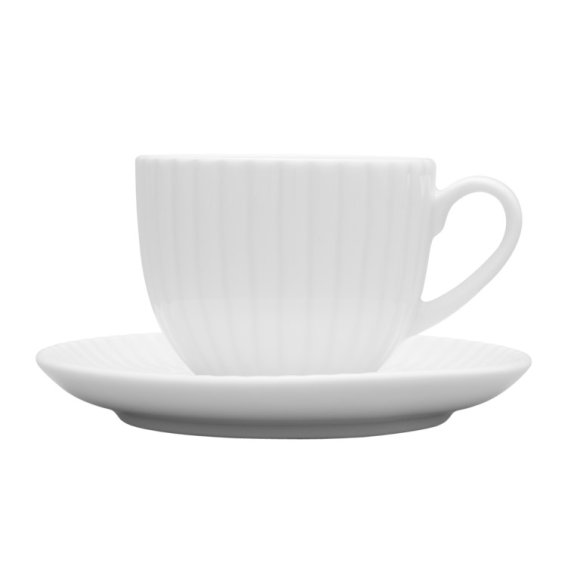 LUBIANA DAISY 18x Filiżanka 200 ml + spodki 14,5 cm | 36 el dla 18 os | biała porcelana