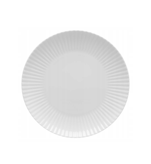 LUBIANA DAISY 12x Talerz obiadowy płytki 24 cm | 12 el dla 12 os | biała porcelana