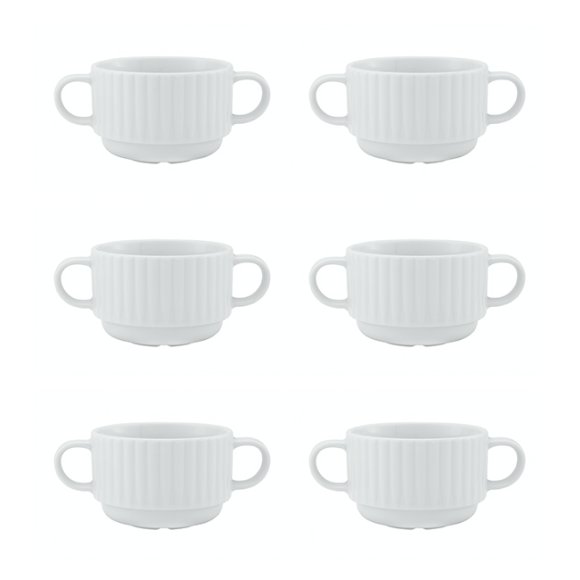 LUBIANA DAISY 6x Bulionówka 300 ml | 6 el dla 6 os | biała porcelana