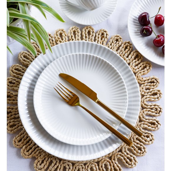 LUBIANA DAISY Serwis obiadowy 18 osób / 54 elementy | biała porcelana