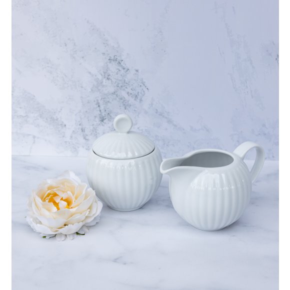 LUBIANA DAISY Serwis obiadowo - kawowy 6 osób / 34 elementy | biała porcelana
