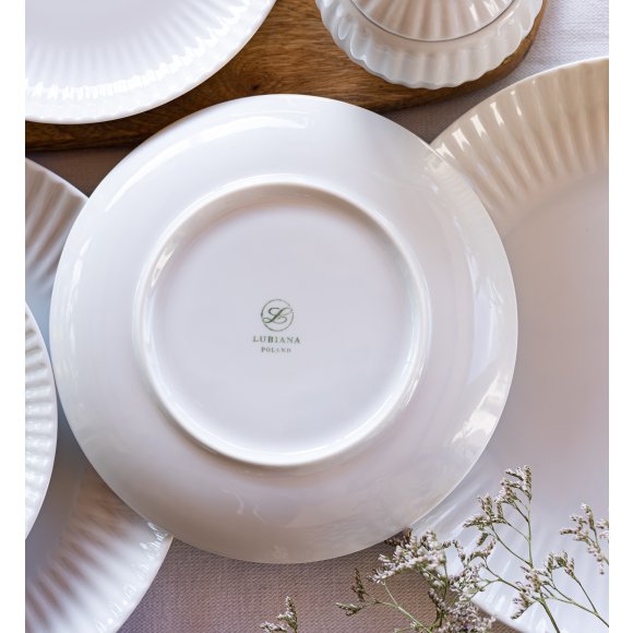 LUBIANA DAISY Serwis obiadowo - kawowy 6 osób / 34 elementy | biała porcelana