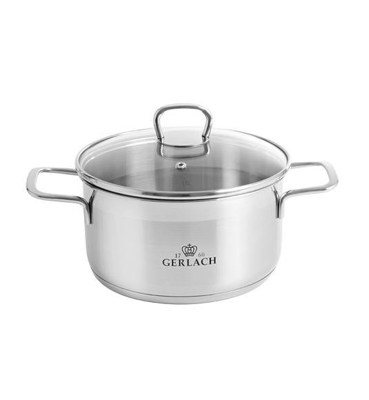 GERLACH BRAVA Komplet Garnki z pokrywkami 8 el + Brytfanna 32 cm z pokrywką Gerlach Granitex / powłoka ILAG Granitec®