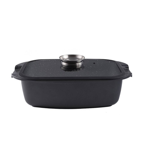 GERLACH AMBIENTE Komplet Garnki z pokrywkami 10 el + Brytfanna Granitex 32 cm / stal nierdzewna / indukcja
