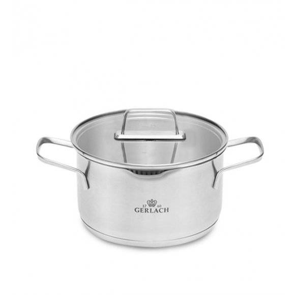 GERLACH AMBIENTE Komplet Garnki z pokrywkami 10 el + Brytfanna Granitex 32 cm / stal nierdzewna / indukcja