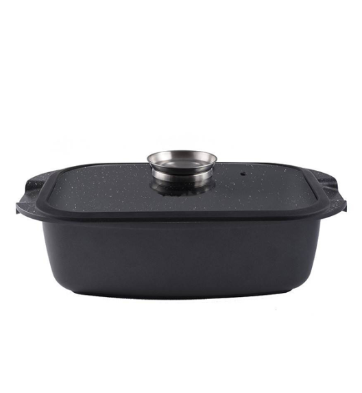 GERLACH AMBIENTE Komplet Garnki z pokrywkami 10 el + Brytfanna Granitex 32 cm  + garnek Ambiente 7 l + Patelnie Granitex 20, 28 cm  / stal nierdzewna / indukcja
