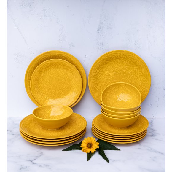 LUBIANA ORIENTAL | KY ŻÓŁTY | Serwis obiadowy 6/18 el | porcelana