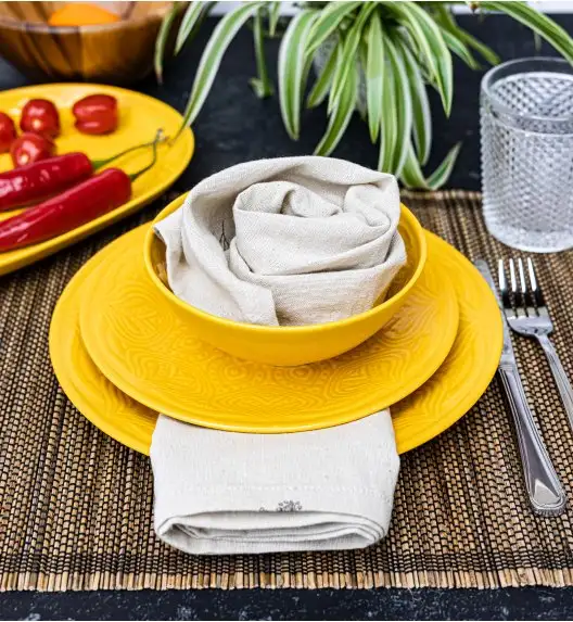 LUBIANA ORIENTAL | KY ŻÓŁTY | Serwis obiadowy 6/18 el | porcelana