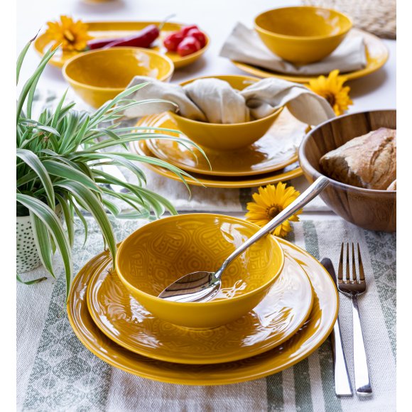 LUBIANA ORIENTAL | KY ŻÓŁTY | Serwis obiadowy 18/54 el | porcelana
