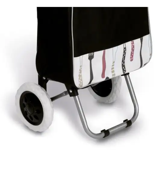 TADAR Wózek na zakupy na kółkach 35 x 30 x 95 cm / czarny