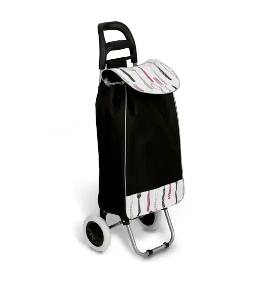 TADAR Wózek na zakupy na kółkach 35 x 30 x 95 cm / czarny