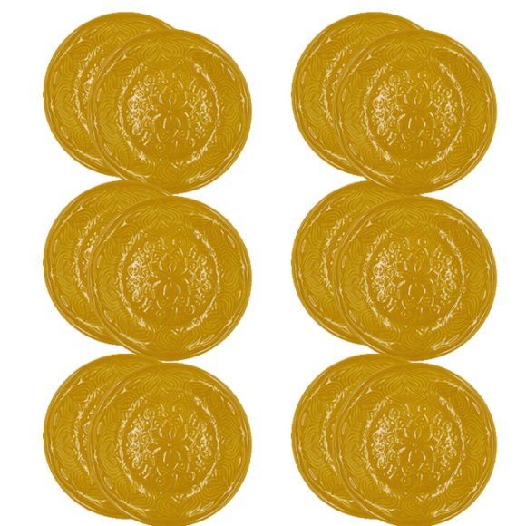 LUBIANA ORIENTAL | KY ŻÓŁTY | Talerz obiadowy 25 cm - 12 SZT. | porcelana luz 