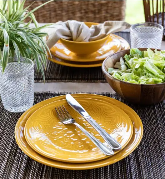 LUBIANA ORIENTAL | KY ŻÓŁTY | Talerz deserowy 21 cm - 12 SZT. | porcelana luz 