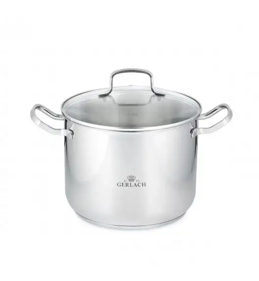 GERLACH SIMPLE Komplet Garnki z pokrywkami 9 el + Brytfanna Granitex 32 cm 