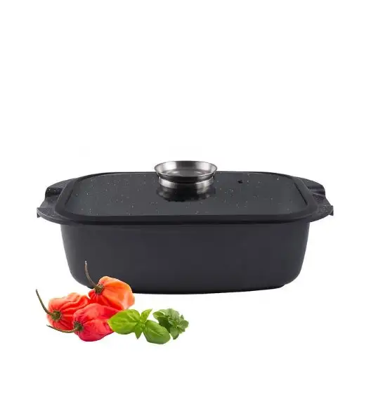 GERLACH SIMPLE Komplet Garnki z pokrywkami 9 el + Brytfanna Granitex 32 cm 