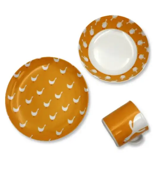 LUBIANA GĄSKI *9144 Komplet obiadowy dla dzieci 3 el | porcelana