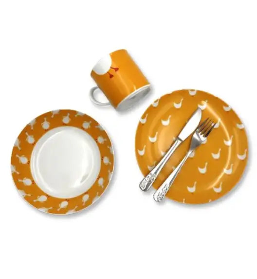 LUBIANA GĄSKI *9144 Komplet obiadowy dla dzieci 3 el | porcelana