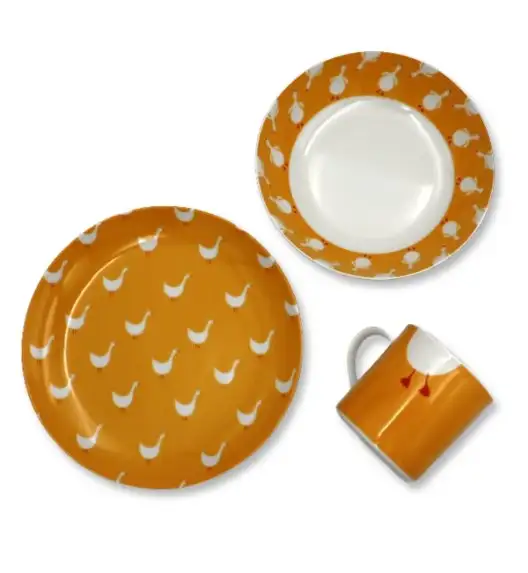 LUBIANA GĄSKI *9144 Komplet obiadowy dla dzieci 3 el | porcelana