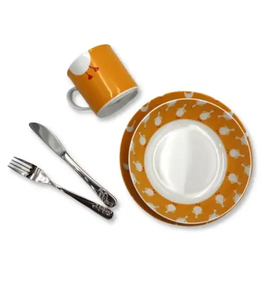 LUBIANA GĄSKI *9144 Komplet obiadowy dla dzieci 3 el | porcelana