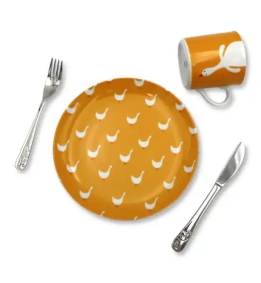 LUBIANA GĄSKI *9144 Komplet obiadowy dla dzieci 3 el | porcelana