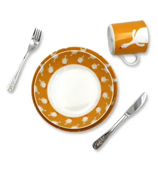 LUBIANA GĄSKI *9144 Komplet obiadowy dla dzieci 3 el | porcelana
