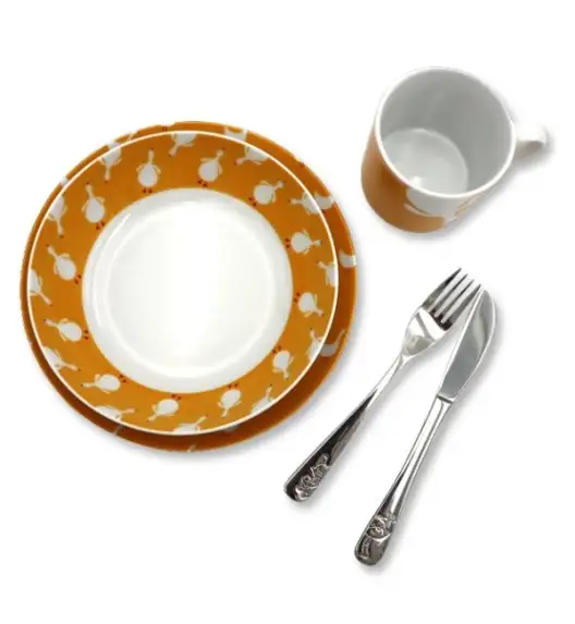 LUBIANA GĄSKI *9144 Komplet obiadowy dla dzieci 3 el | porcelana