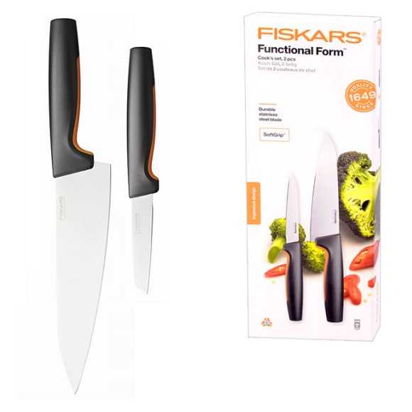 FISKARS FUNCTIONAL FORM 1057559+ 1057557 Komplet 5 noży kuchennych STARTER SET w pudełku / stal nierdzewna