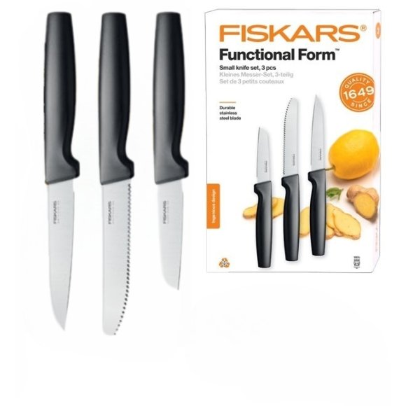 FISKARS FUNCTIONAL FORM 1057561+1057557 Komplet 5 noży kuchennych STARTER SET w pudełku / stal nierdzewna