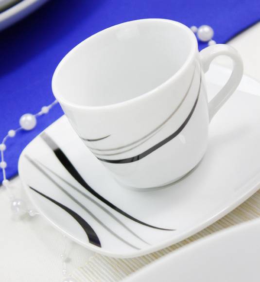 WYPRZEDAŻ! ARZBERG COSMOS Komplet 3 spodków do espresso / porcelana