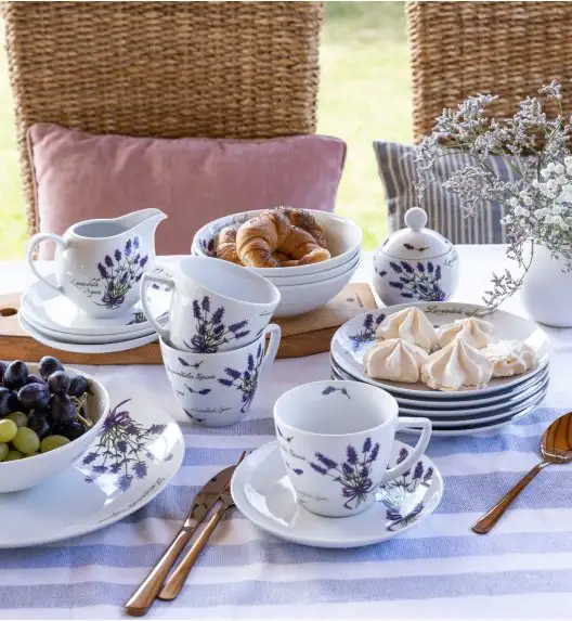 WYPRZEDAŻ! LUBIANA LAWENDA 5979 Zestaw 6 spodków 17,5 cm do filiżanek 350 ml / porcelana