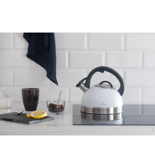 ZWIEGER ROCCA WHITE Czajnik 2,5 L | biały | stal nierdzewna indukcja