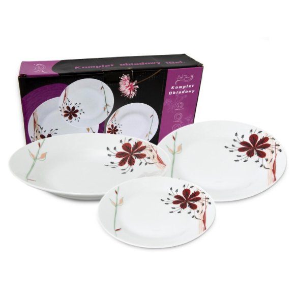 WYPRZEDAŻ! BELLA FIORE KWIATY Serwis obiadowy 15 el / 5 os / porcelana