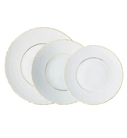 WYPRZEDAŻ! ĆMIELÓW SOFIA 3604 ZŁOTA LINIA Komplet 2 talerzy dla 1 osób / porcelana