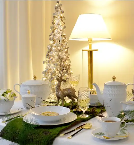 WYPRZEDAŻ! ĆMIELÓW SOFIA 3604 ZŁOTA LINIA Komplet 2 talerzy dla 1 osób / porcelana