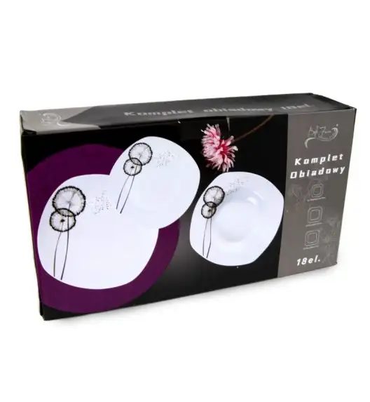 WYPRZEDAŻ! BELLA FIORE AR-58 Komplet 4 talerzy dla 2 osób / porcelana