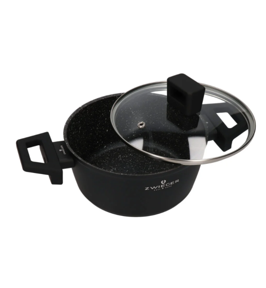 ZWIEGER FORTE Komplet garnków z pokrywkami 8 el /16, 18, 20, 24 cm + Patelnia 20, 24, 28 cm+ pokrywki Zwieger / aluminium