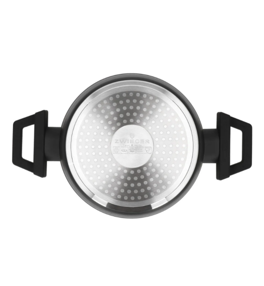 ZWIEGER FORTE Komplet garnków z pokrywkami 8 el /16, 18, 20, 24 cm + Patelnia 20, 24, 28 cm+ pokrywki Zwieger / aluminium