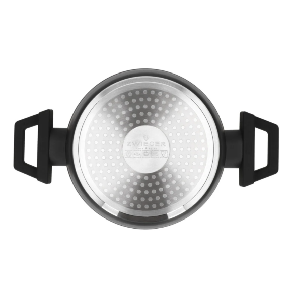 ZWIEGER FORTE Komplet garnków z pokrywkami 8 el /16, 18, 20, 24 cm + Patelnia 20, 24, 28 cm + Brytfanna VERON / aluminium