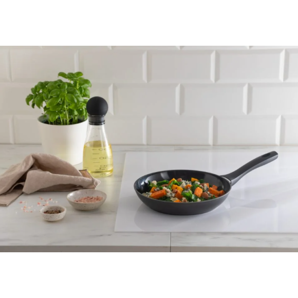ZWIEGER ROCCA Komplet Patelnia 20, 24, 28 cm + pokrywki silikonowe | aluminium | powłoka ceramiczna | indukcja